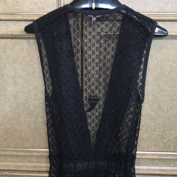 VICTORIA'S SECRET LONG BLACK CROCHET SWIM COVERUP - Picture 7 of 11